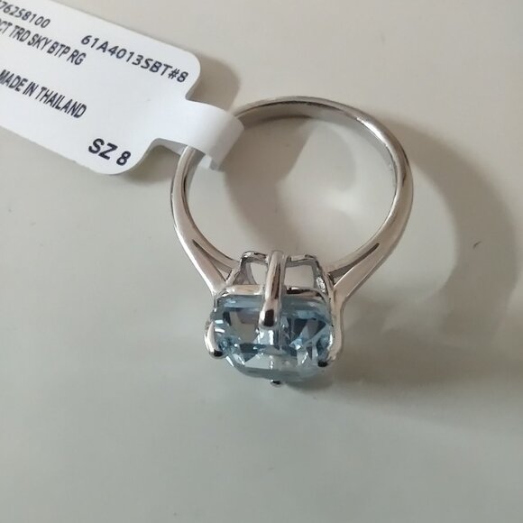 Sterling Silver Blue Topaz Ring New With Tag - Size 8 - Picture 8 of 12